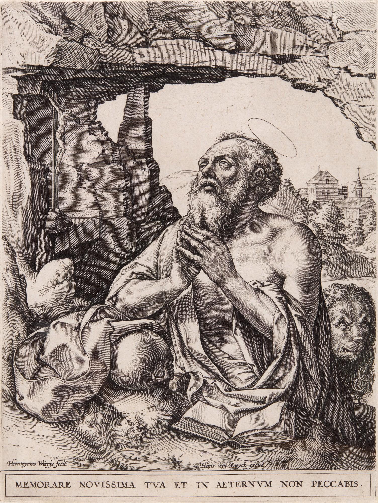 Hieronymus Wierix - Saint Jerome (After Frans Crabbe) (Hollstein 1225)