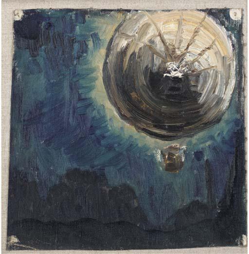 Hilda Carline - A Zeppelin over London