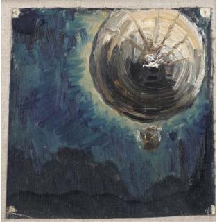 Hilda Carline - A Zeppelin over London