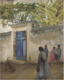 Hilda Carline - Orange tree in a Spanish patio