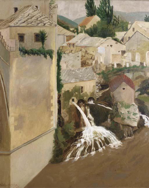 Hilda Carline - Waterfall, Mostar