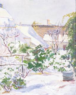 Hilda Emma Nicholas - Snow Montmartre (Snow on Houses)