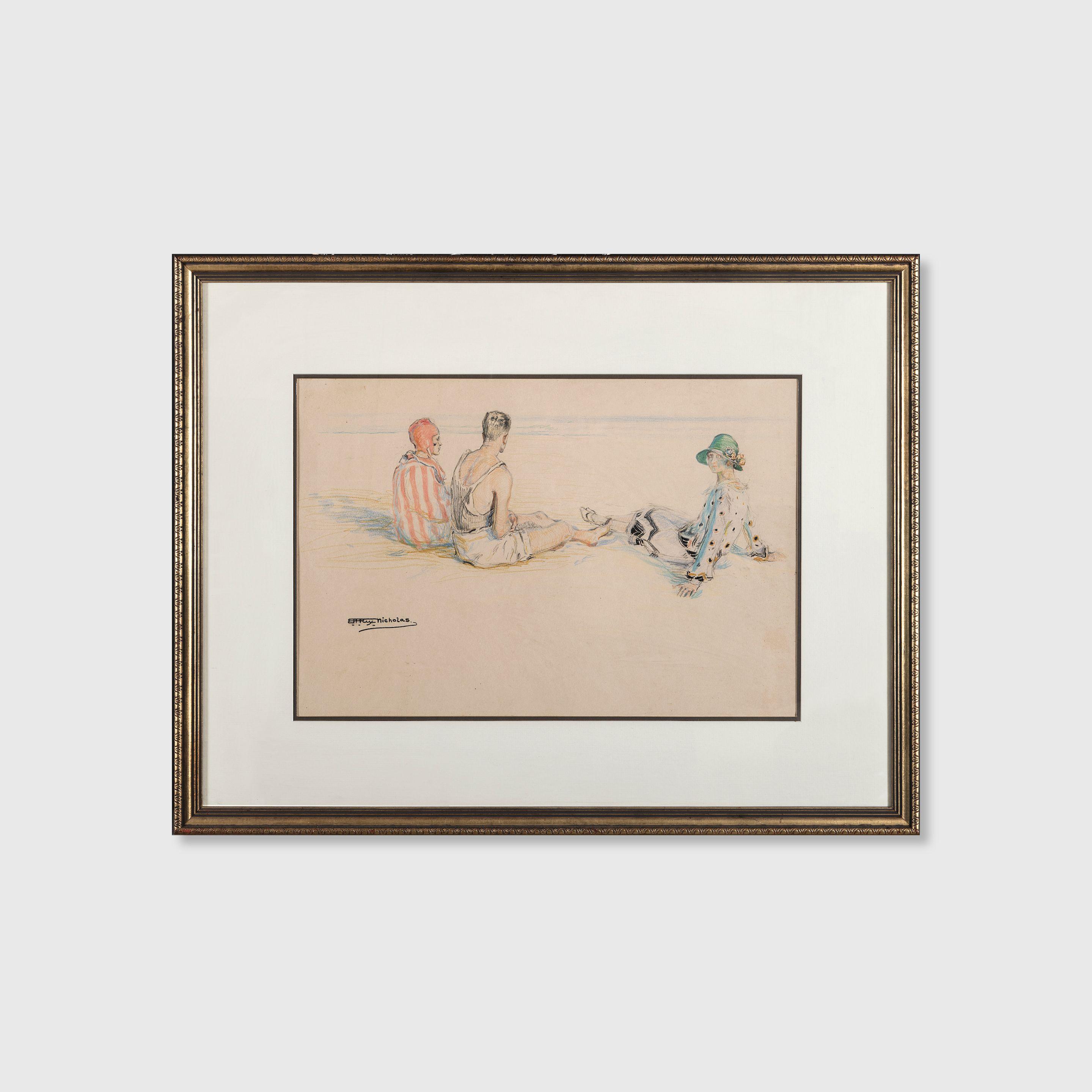 Hilda Rix Nicholas - Three Figures on Cronulla Beach