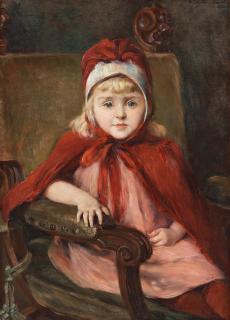 Hildegard Thorell - Portrait of girl in red