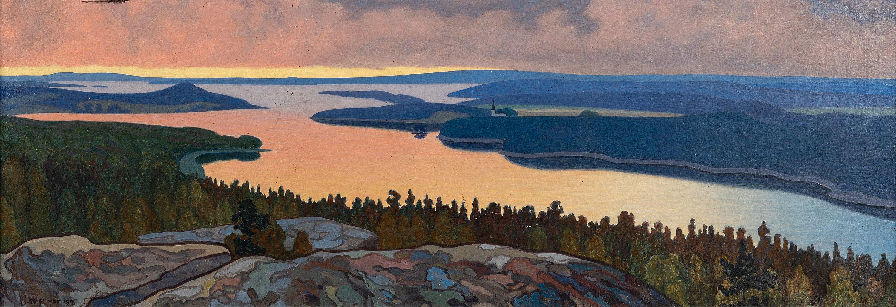 Hilding Werner - View of Glafsfjorden, Värmland