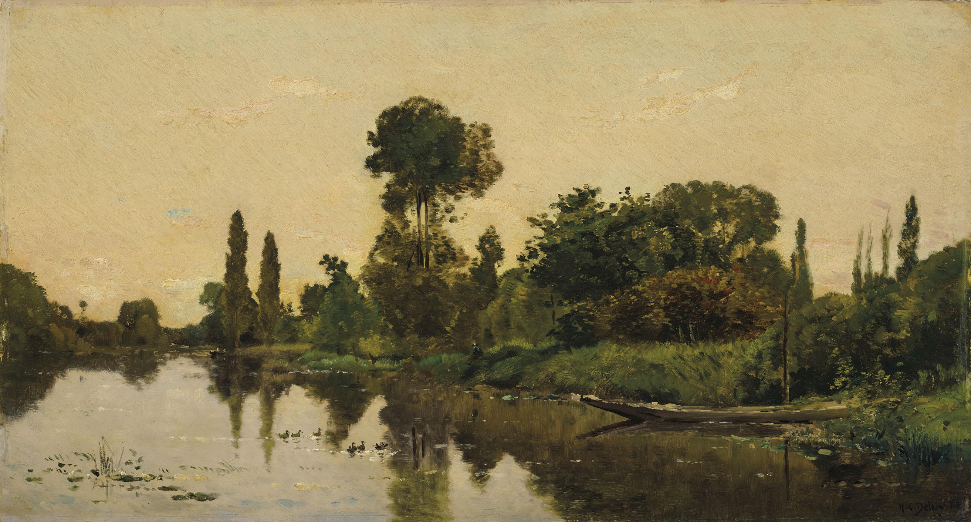 Hippolyte-Camille Delpy - A River Landscape