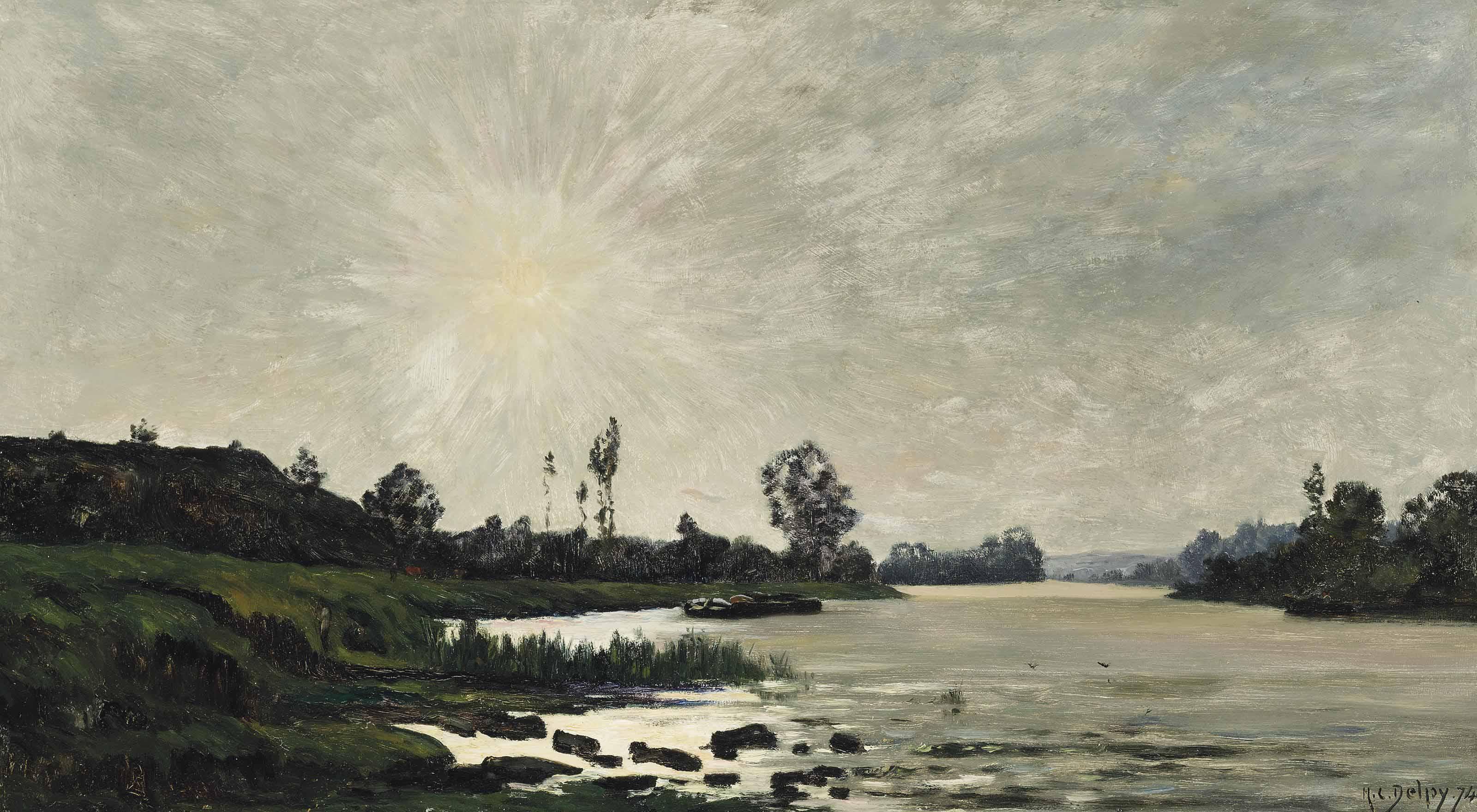 Hippolyte Camille Delpy - A sunlit river