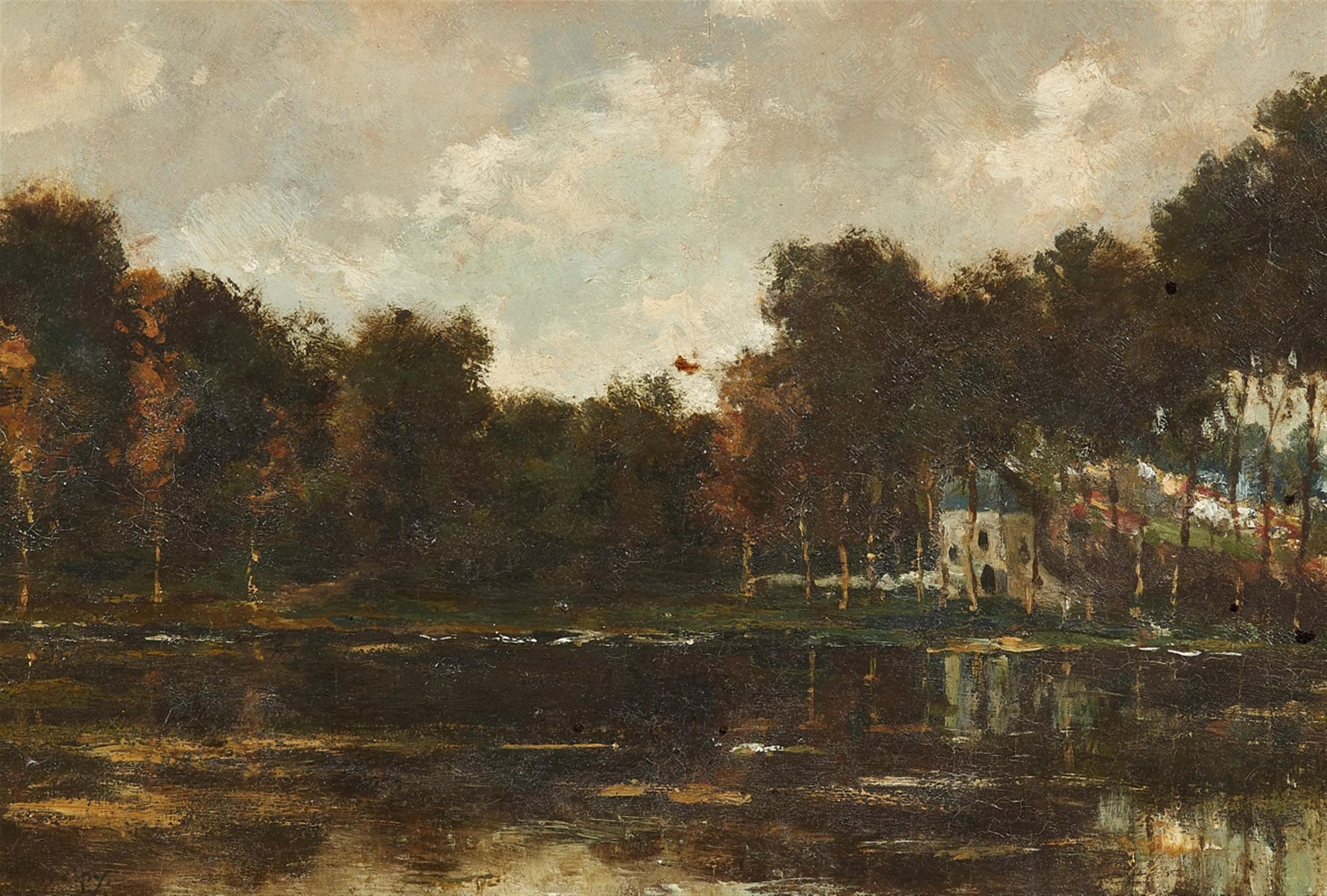 Hippolyte Camille Delpy - Kleine Landschaft mit Blick auf ein Baptisterium