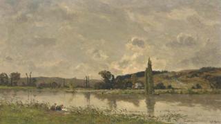 Hippolyte Camille Delpy - Lanvandières au bord de la rivière