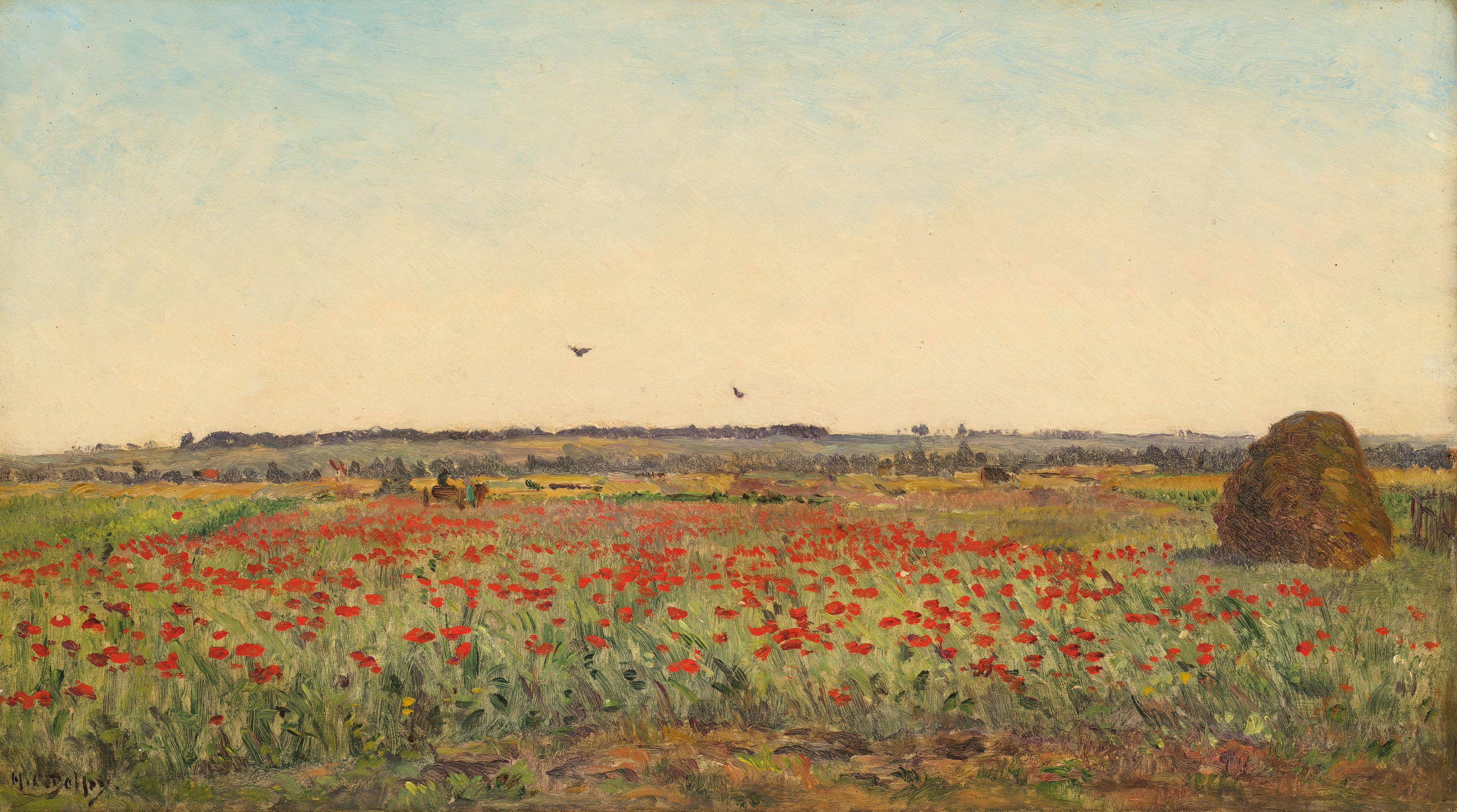 Hippolyte Camille Delpy - Le champ de coquelicot
