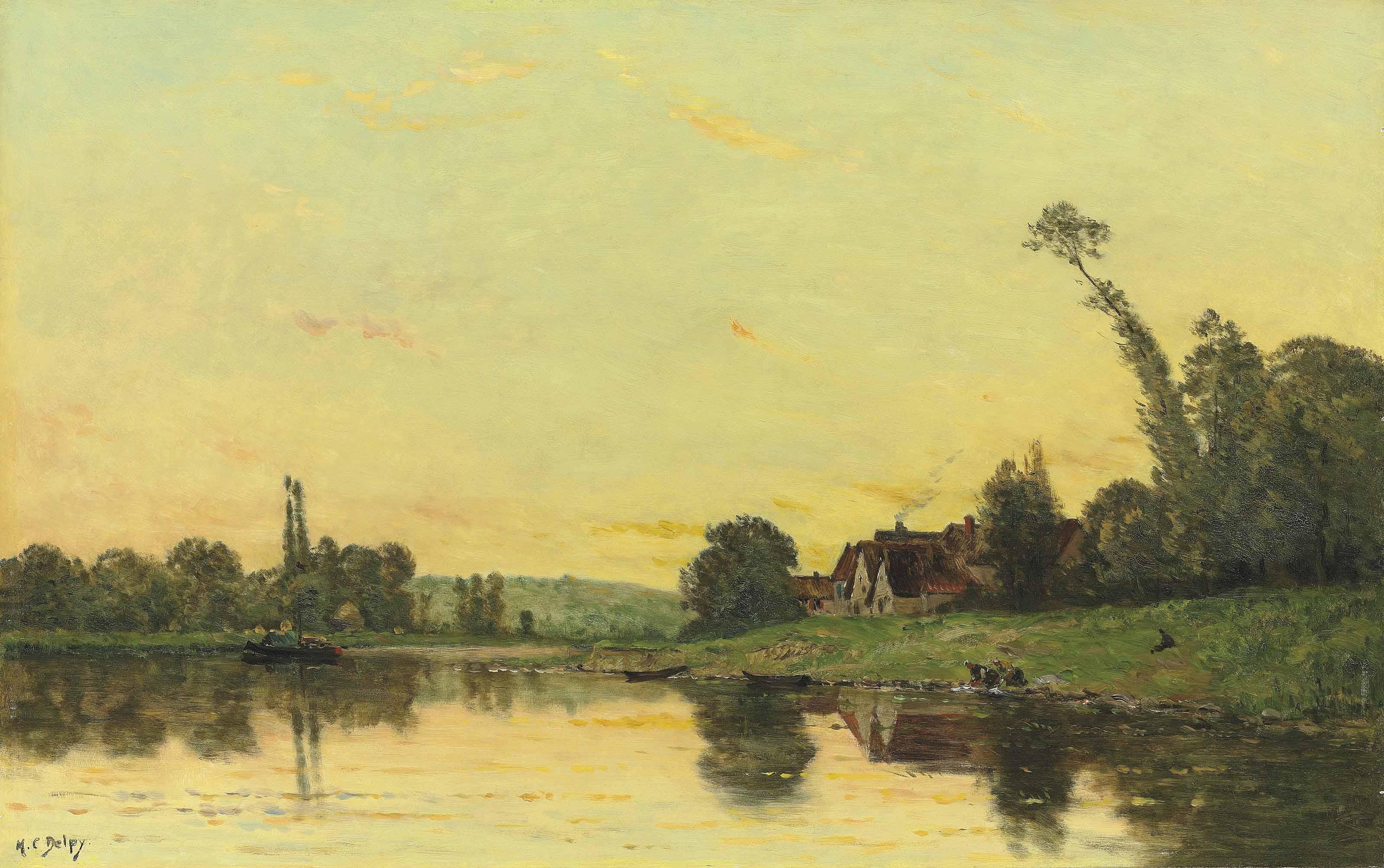 Hippolyte-Camille Delpy - Soleil Couchant À Portejoie