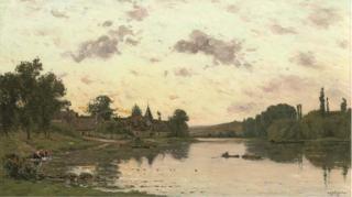 Hippolyte Camille Delpy - Soleil Couchant À St. Pierre de La Garonne