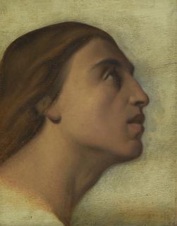 Hippolyte-Jean Flandrin - A Study Of The Head Of Saint John The Evangelist In Profile