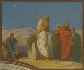 Hippolyte-Jean Flandrin - French baalam Prophétise Qu\'Un Astre S\'Élèvera Du Milieu D\'Israël, Study For The Decoration Of The Nave Of Saint-Germain-Des-Prés, Paris