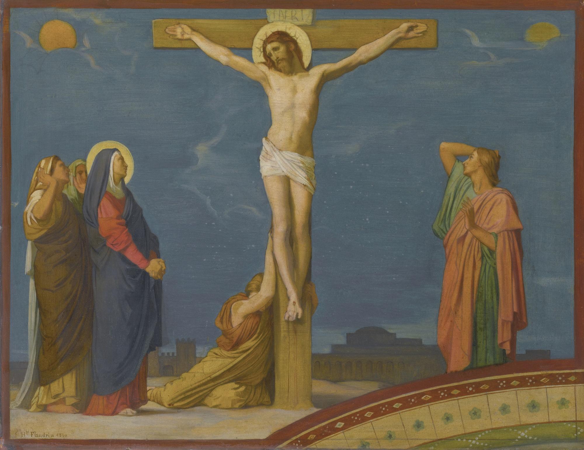 Hippolyte-Jean Flandrin - French la Mort De Jésus-Christ Sur Le Calvaire, Study For The Decoration Of The Nave Of Saint-Germain-Des-Prés, Paris
