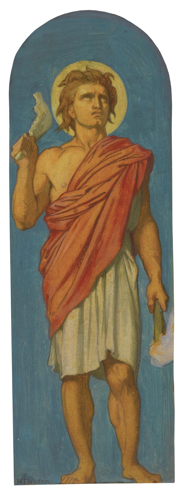 Hippolyte-Jean Flandrin - French samson, Study For The Decoration Of The Nave Of Saint-Germain-Des-Prés, Paris