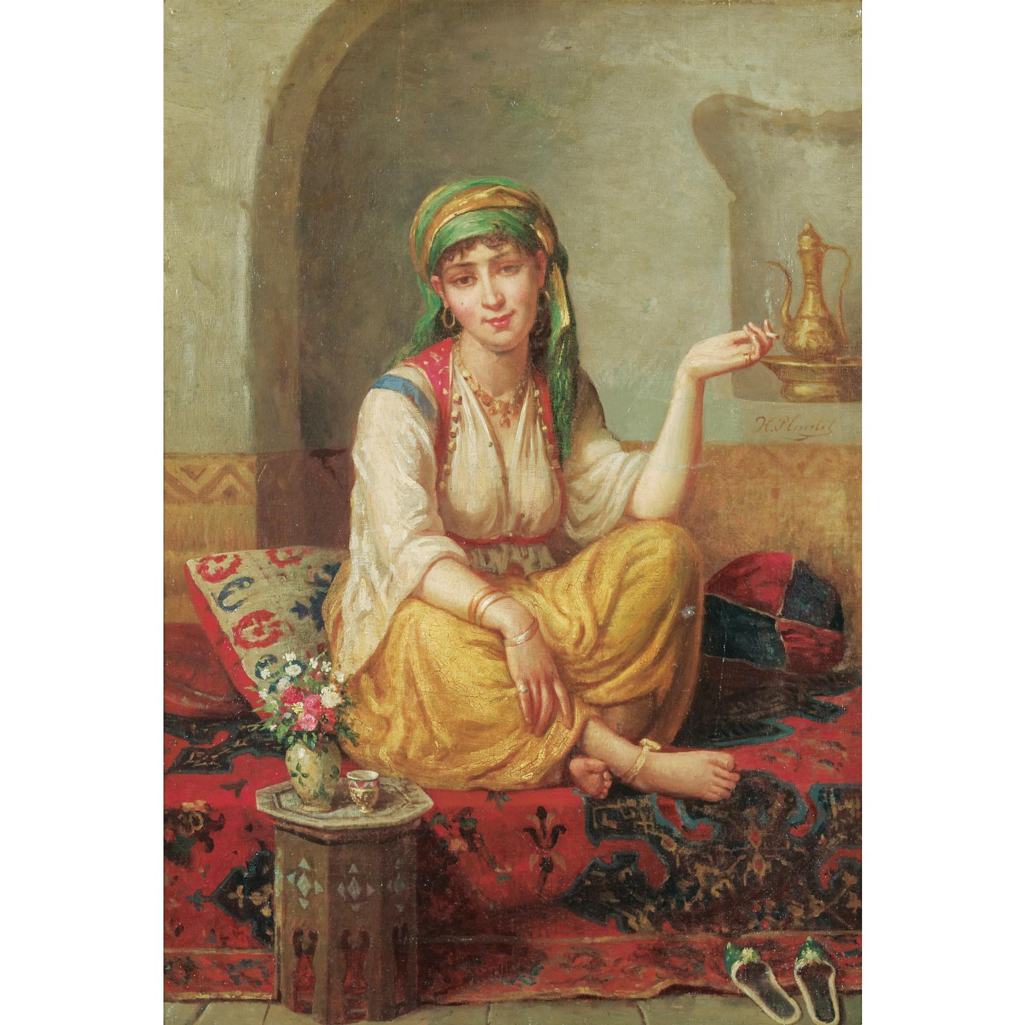 Hippolyte-Joseph Plantet - La Jeune Turquehippolyte-Joseph Plantet ; The Young Turkish Girl ; Signed Center Right ; Oil On Canvas
