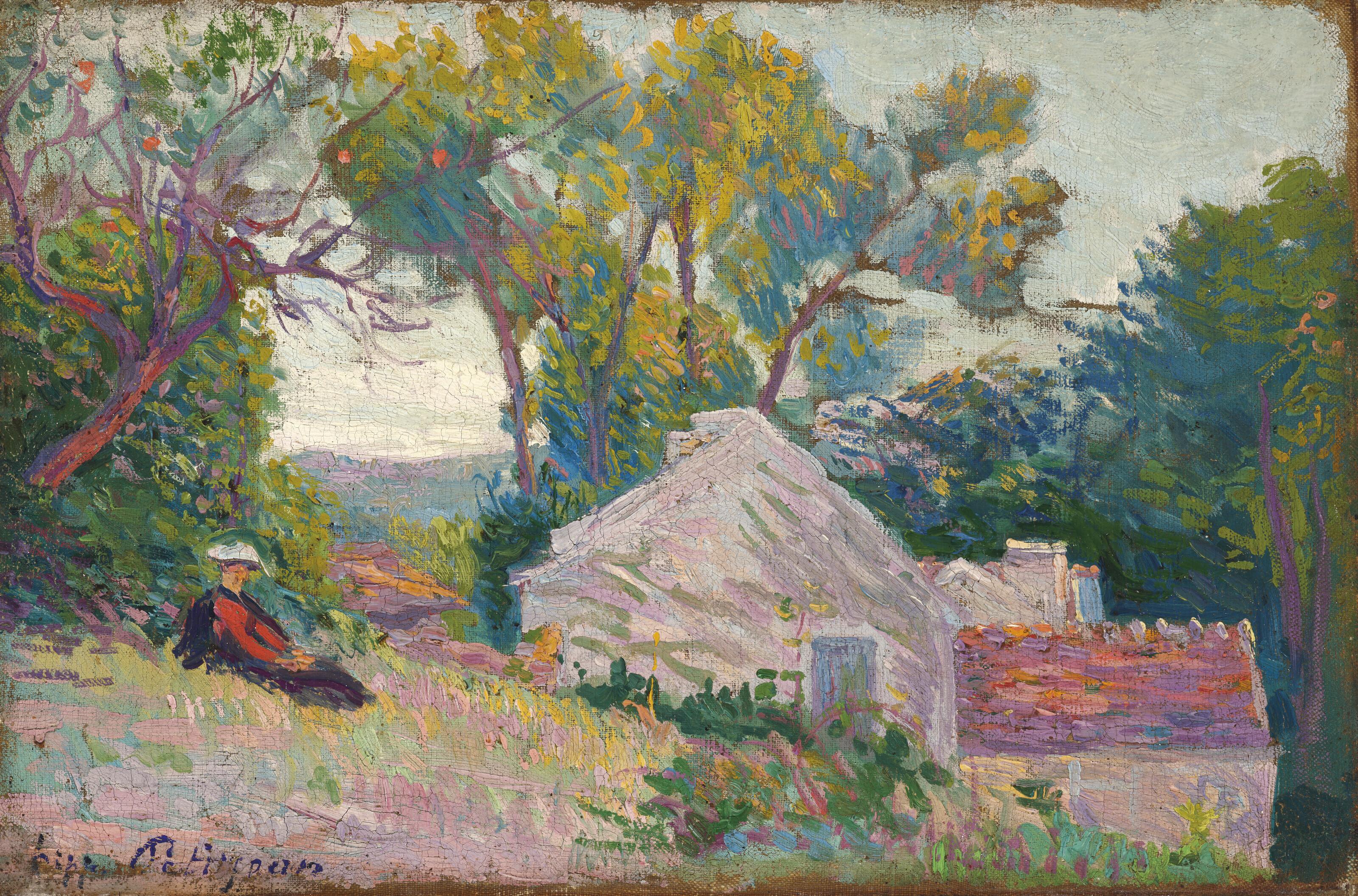 Hippolyte Petitjean - Femme dans un paysage