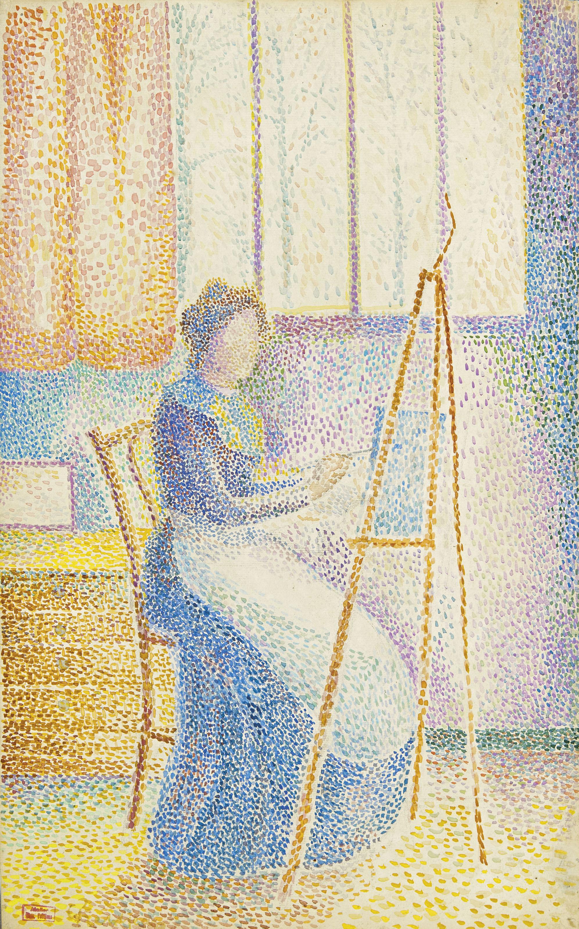 Hippolyte Petitjean - La femme de l\'artiste à son chevalet