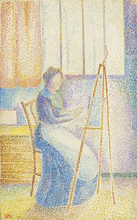 Hippolyte Petitjean - La femme de l\'artiste à son chevalet