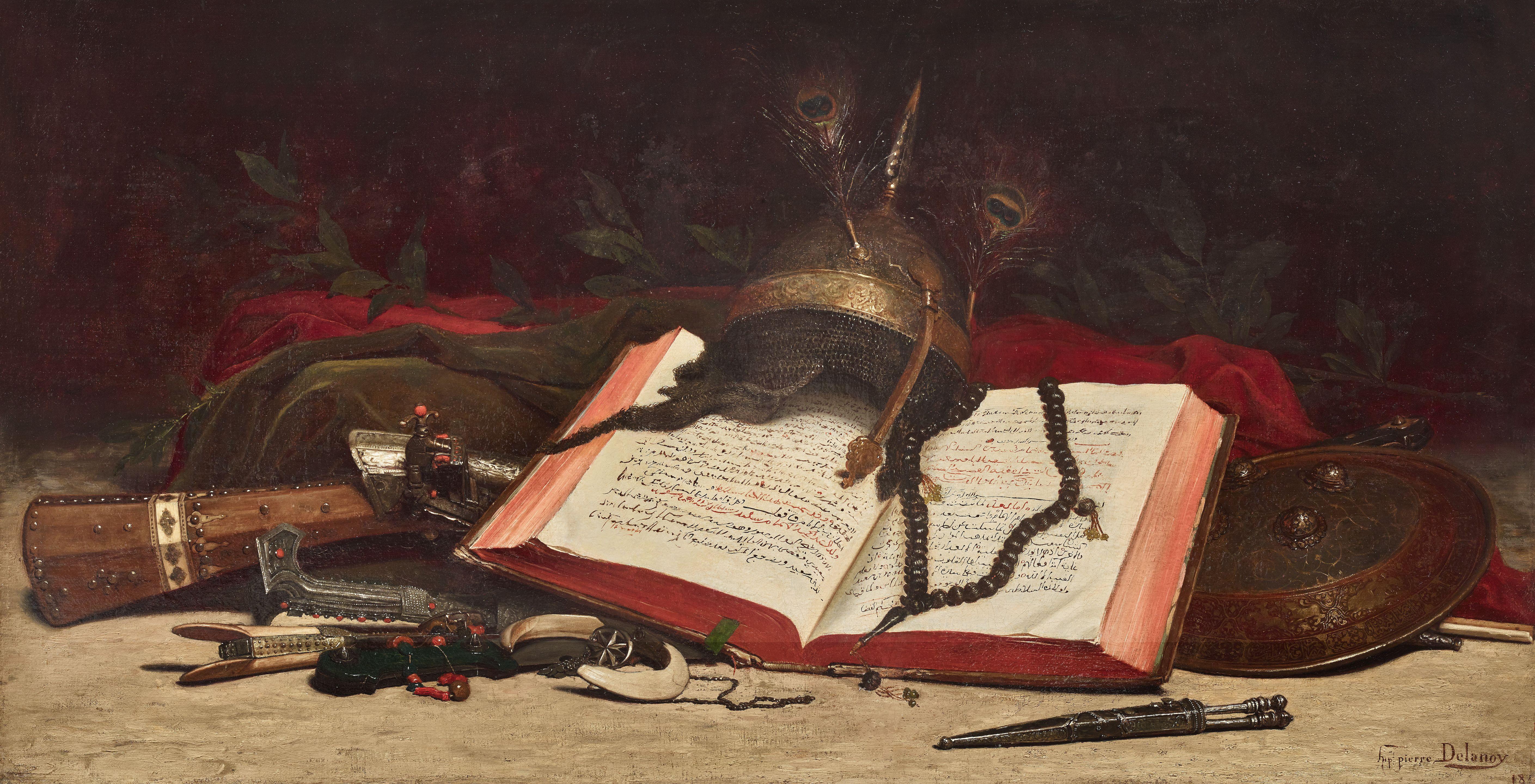 Hippolyte Pierre Delanoy - Still life with Fiqh