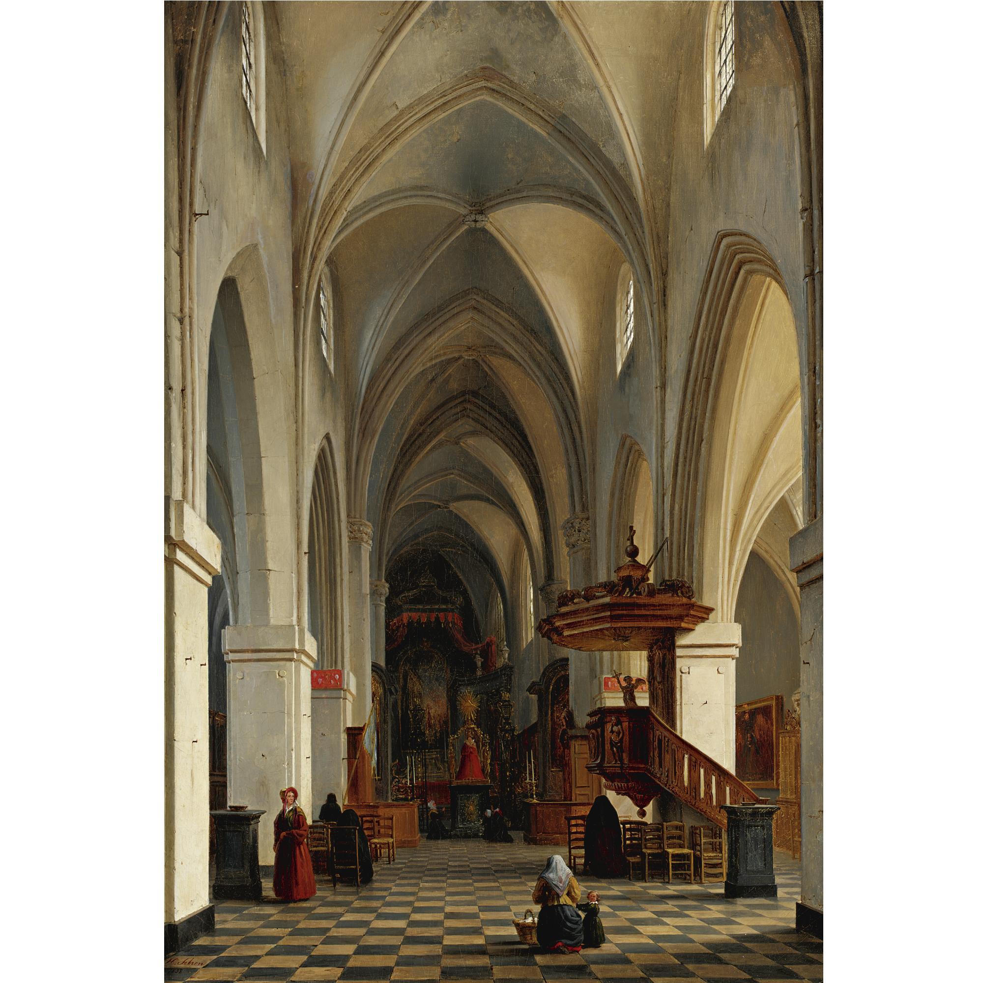 Hippolyte Victor Valentin Sebron - Interior Of A Cathedral