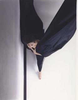 Hiro - Black Evening Dress in Flight, New York, 1963