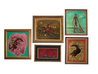 Hiroshi Kado - Five Paintings of Horses and figures