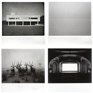 Hiroshi Sugimoto - (I) Villa Savoye, 1998 (Architecht: Le Corbusier) (Ii) Lake Superior, Cascade River, 1995 (Iii) Gemsbok, 1980 (Iv) U.A. Playhouse, New York, 1978