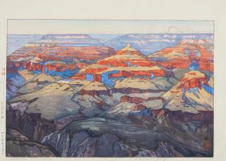 Hiroshi Yoshida - The Grand Canyon (Gurando kyanion), from The United States