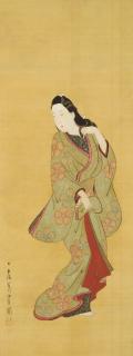 Hishikawa Moronobu - Beauty turning her head, c. 1690