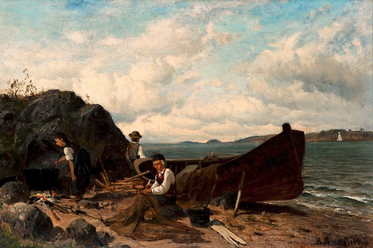 Hjalmar Munsterhjelm - Fiskare på stranden