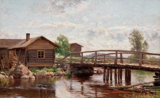 Hjalmar Munsterhjelm - Morning Atmosphere By The River.