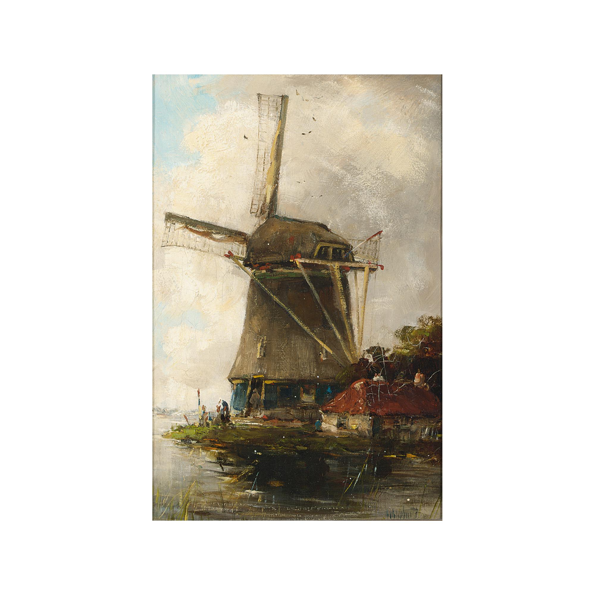 Hobbe Smith - A Windmill In A River Landscape