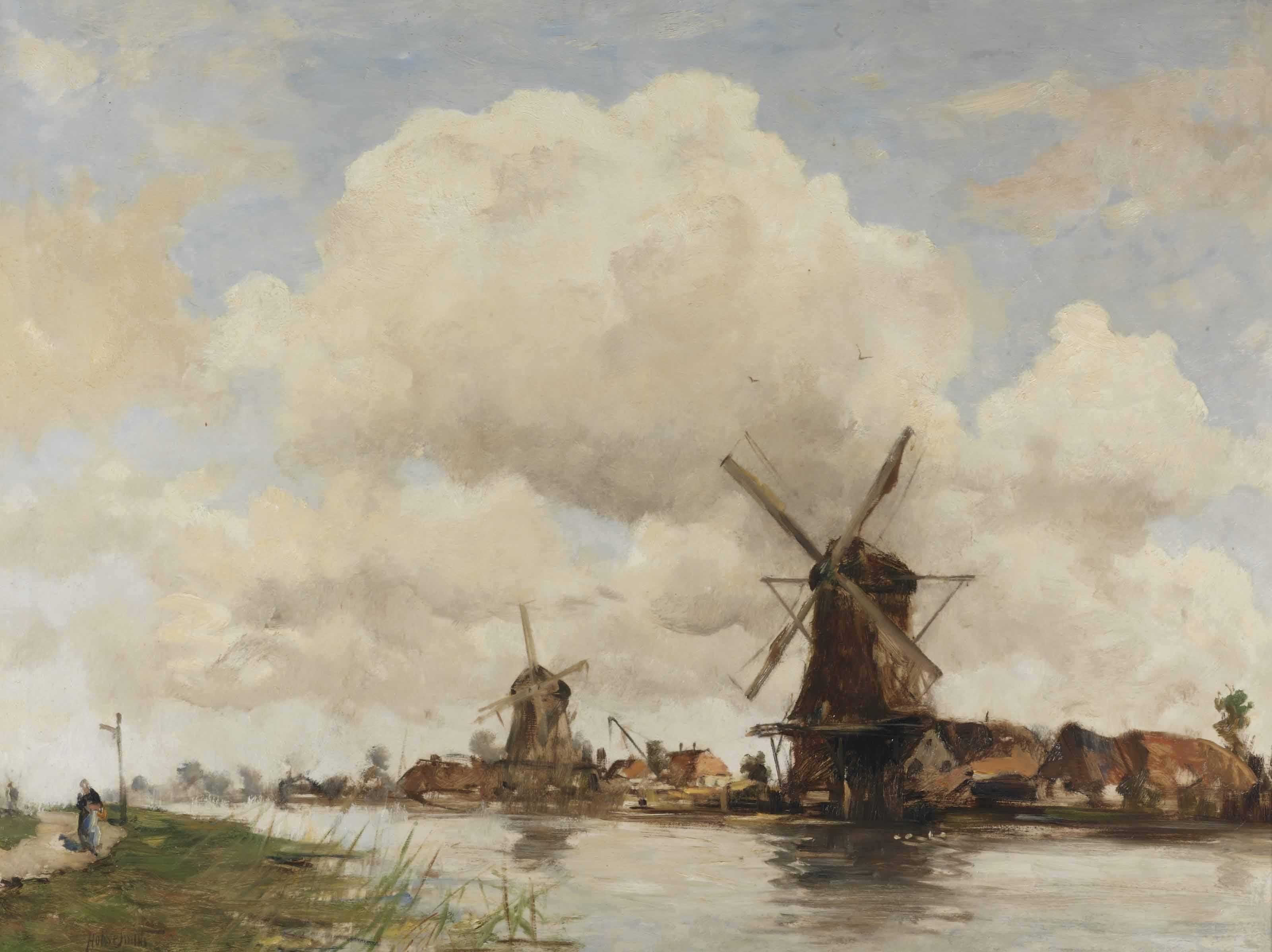 Hobbe Smith - Aan de rivier: mills along a river