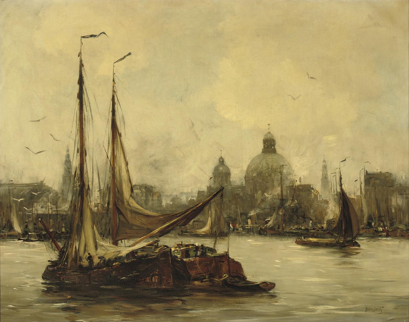 Hobbe Smith - Amsterdam seen towards the south from the IJ