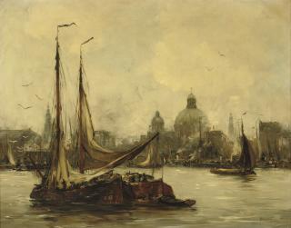 Hobbe Smith - Amsterdam seen towards the south from the IJ