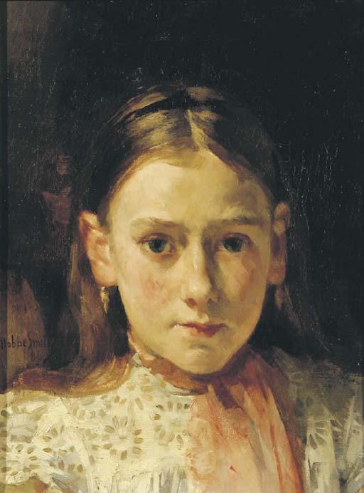 Hobbe Smith - Portrait of a girl, said to be the artist\'s sister