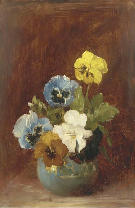 Hobbe Smith - Violets in a blue vase