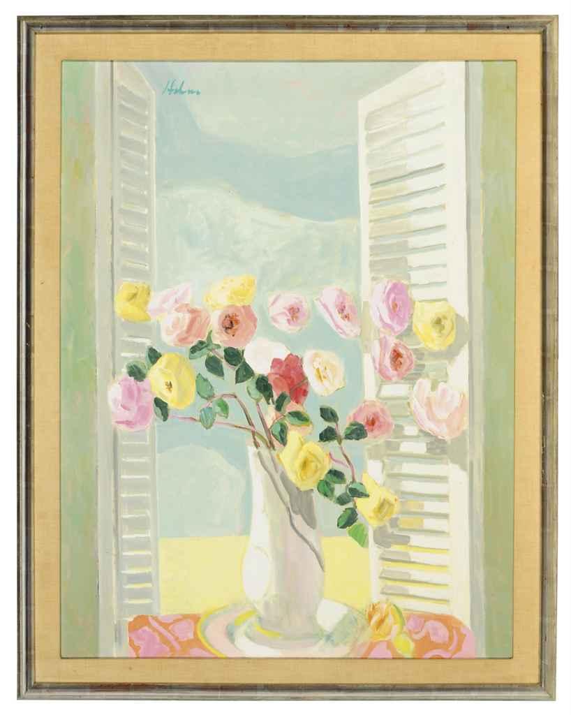 Hobson Lafayette Pittman - Roses by a window