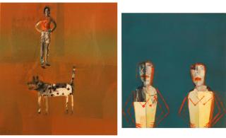 Holly Roberts - Untitled; Untitled (2) first sight 11 3/4 x 11in; second sight 10 x 10in