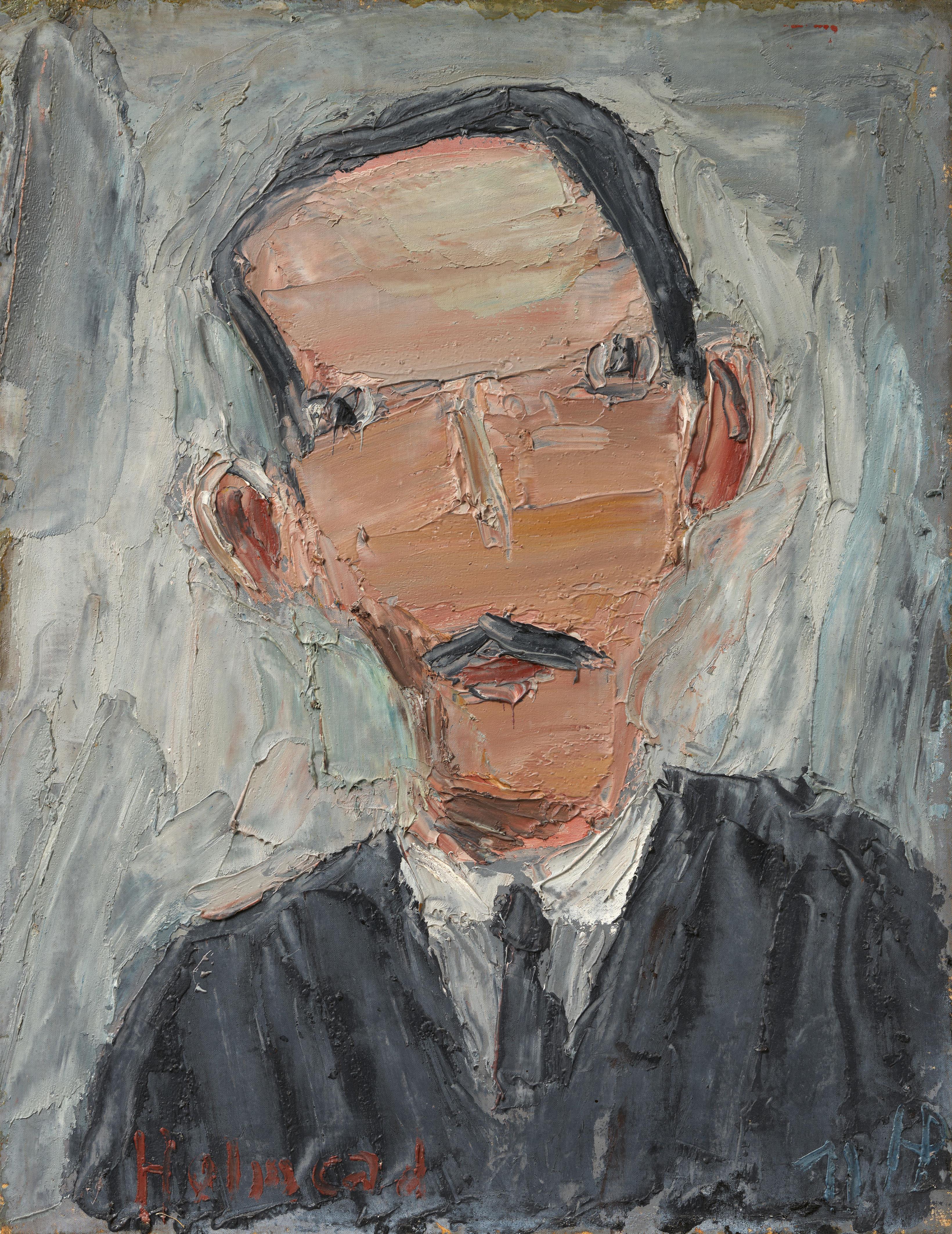 Holmead - Männerkopf mit schwarzem Schnurrbart