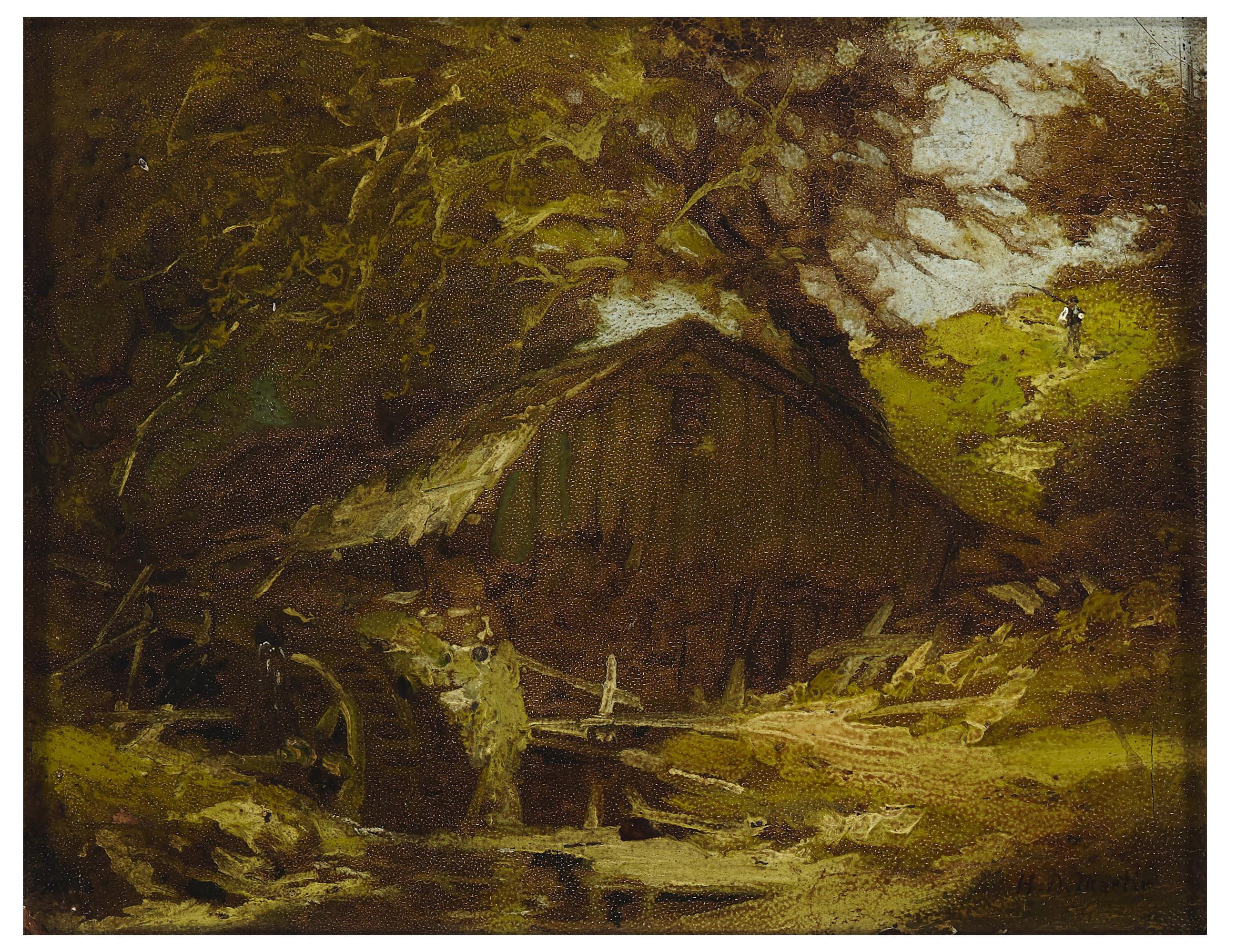 Homer Dodge Martin - The Old Mill and Wood with Brook