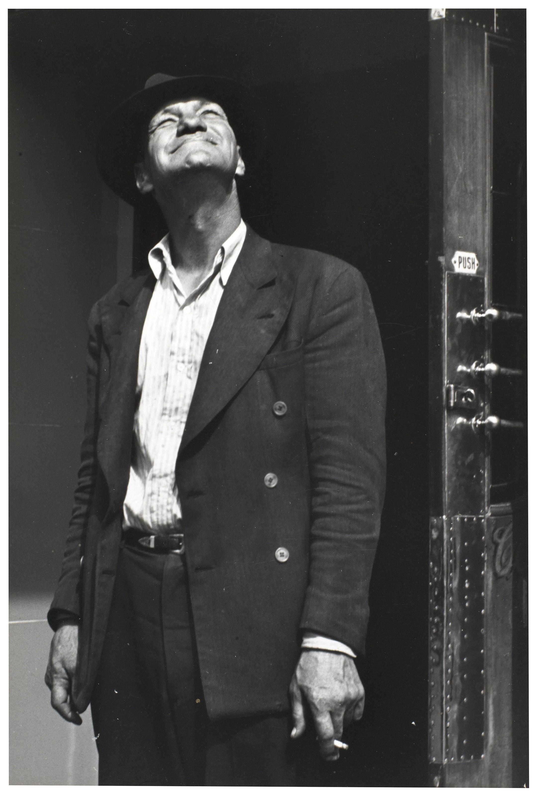 Homer Page - Two images of smiling man looking up, 1933