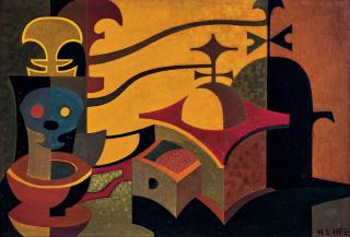 Hon-Chew Hee - Coffee Hour(Painted circa 1952)