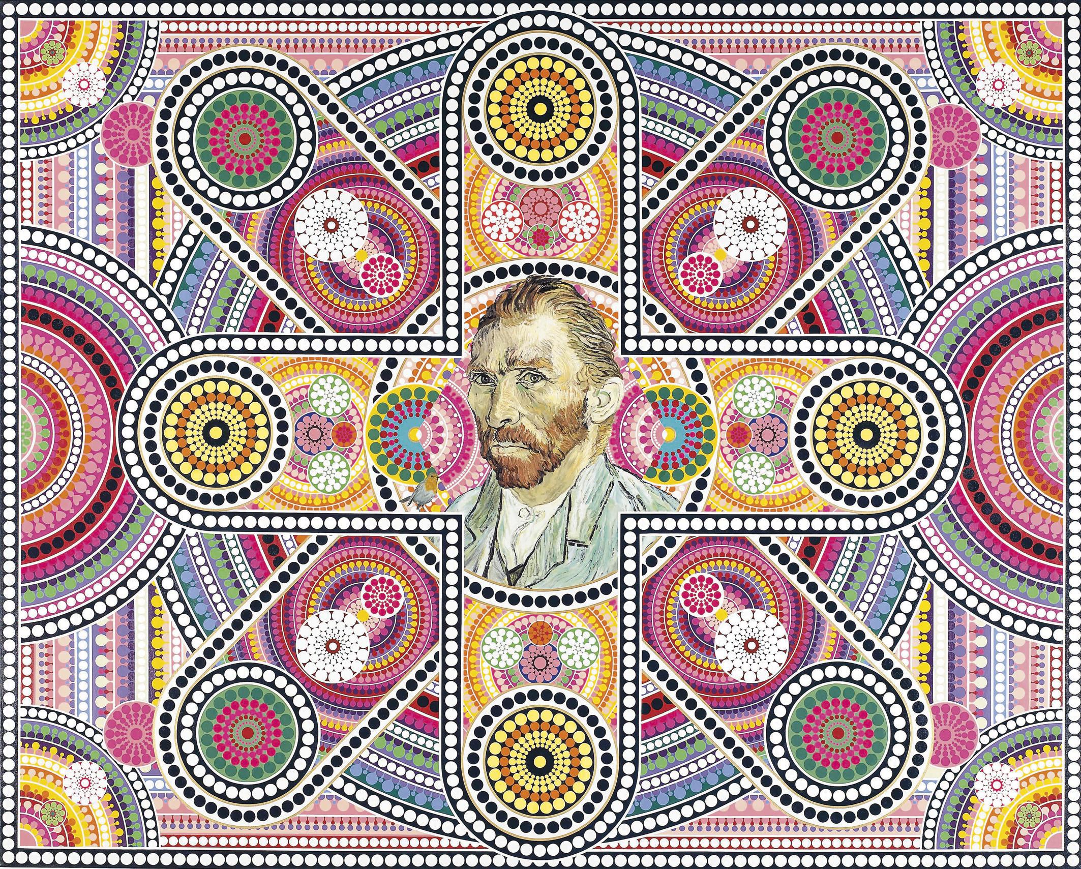 Hong Kyoung Tack - Van Gogh and a Robin carried by a storm