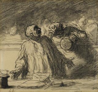 Honoré Daumier - Avant L\'Audience (Une Cause Criminelle Plaideur Et Avocat)