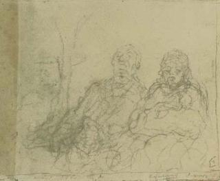 Honoré Daumier - Deux personnages assis