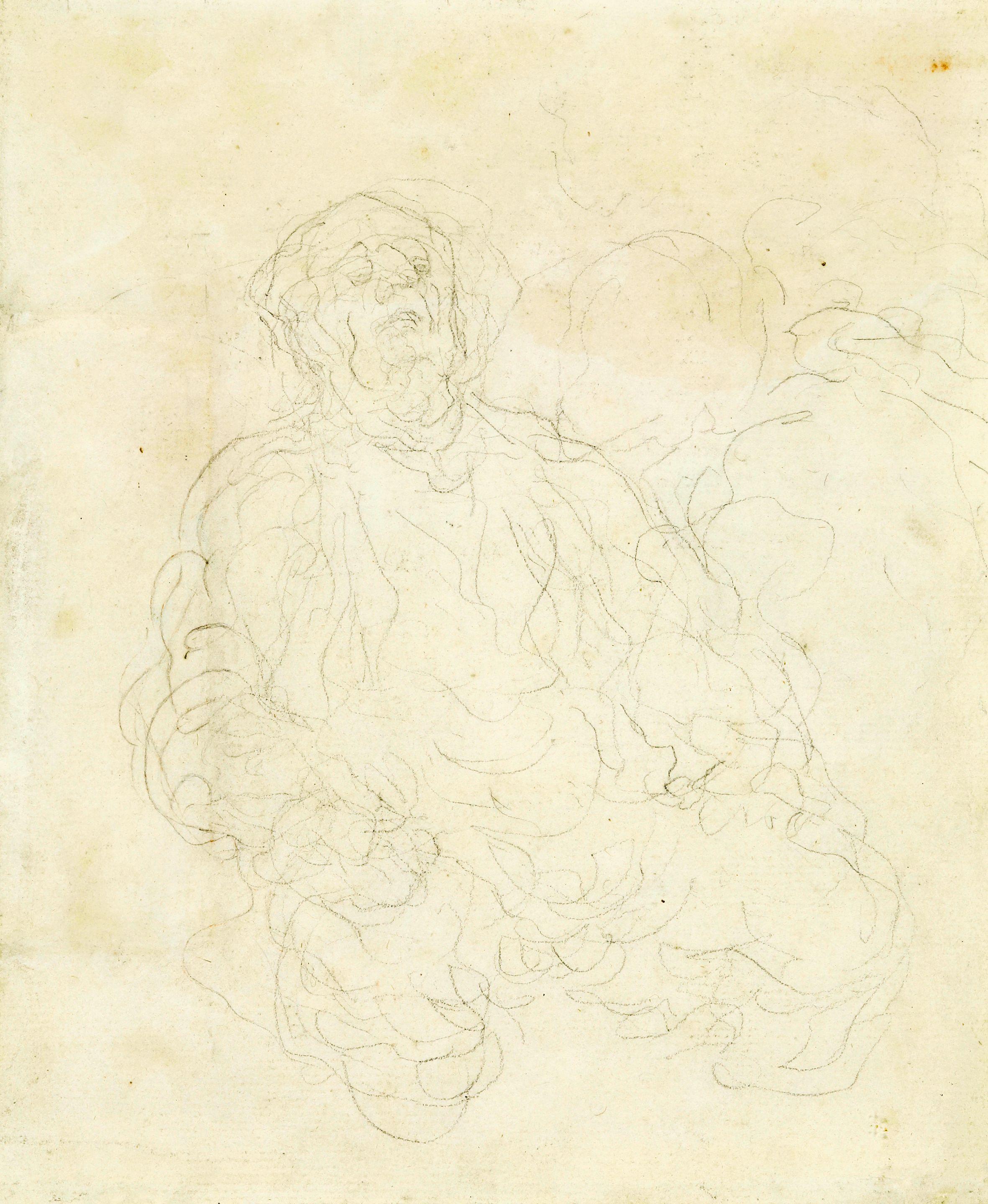 Honoré Daumier - Etude d\'un homme assis (recto); Etude d\'un homme accroupi (verso)