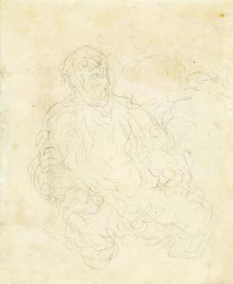 Honoré Daumier - Etude d\'un homme assis (recto); Etude d\'un homme accroupi (verso)